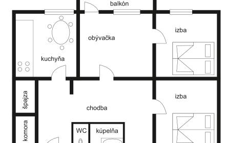 Prodej Byt 3+1, Byt 3+1, Horný rad, Myjava, Slovensko