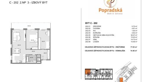 Prodej Byt 3+1, Byt 3+1, Popradská, Košice - Sídlisko KVP, Slovensko