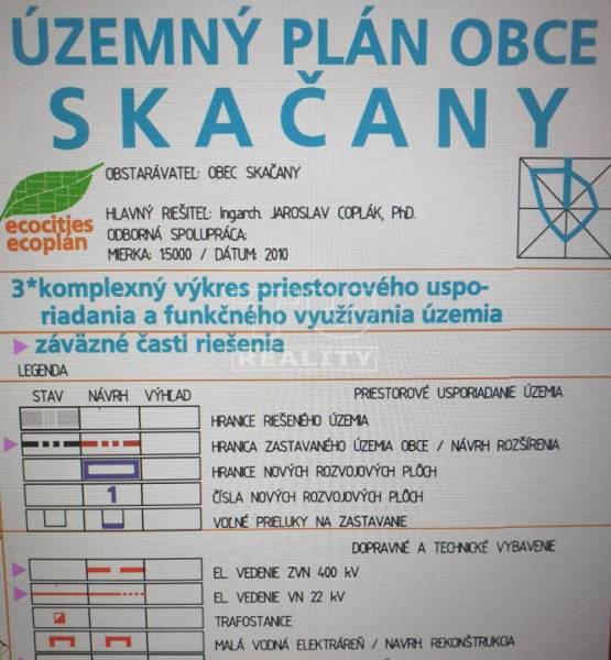 Skačany Pozemky - bydlení prodej reality Partizánske