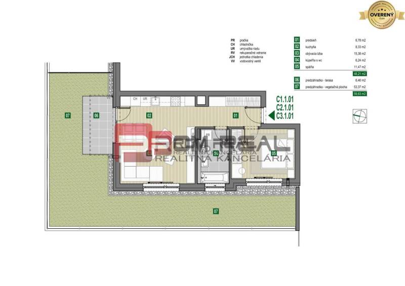 Byt 2+1 prodej reality Bratislava III